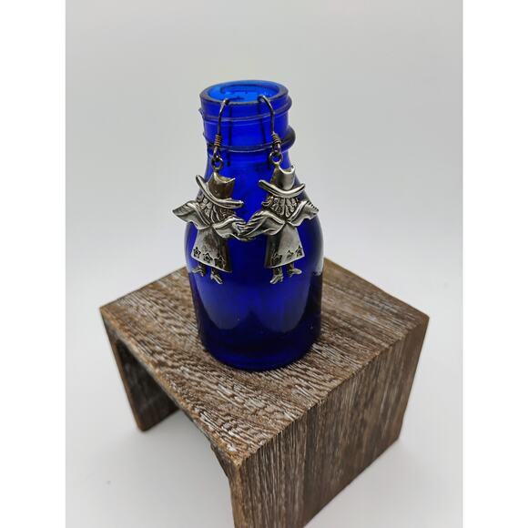 Sydney Evan Cowgirl Guardian Angel Earrings in Sterling - Picture 4 of 4